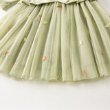 Dave&Bella Toddler Girls Sweet Chinese-style Green Mesh Birthday Dress