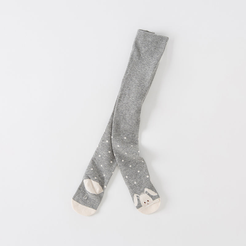Dave&Bella Toddler Girls Grey Rabbit Style Footed Tights Leggings