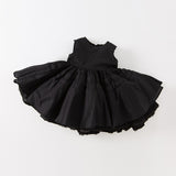 Dave&Bella Toddler Girls Summer Black Elegant Sleeveless Luxury Couture Princess Dress
