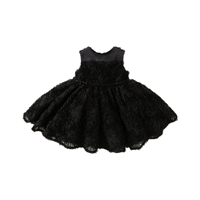Dave&Bella Toddler Girls Summer Black Elegant Sleeveless Luxury Couture Princess Dress