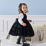 Dave&Bella Toddler Girls Summer Black Elegant Sleeveless Luxury Couture Princess Dress