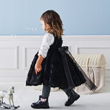 Dave&Bella Toddler Girls Summer Black Elegant Sleeveless Luxury Couture Princess Dress