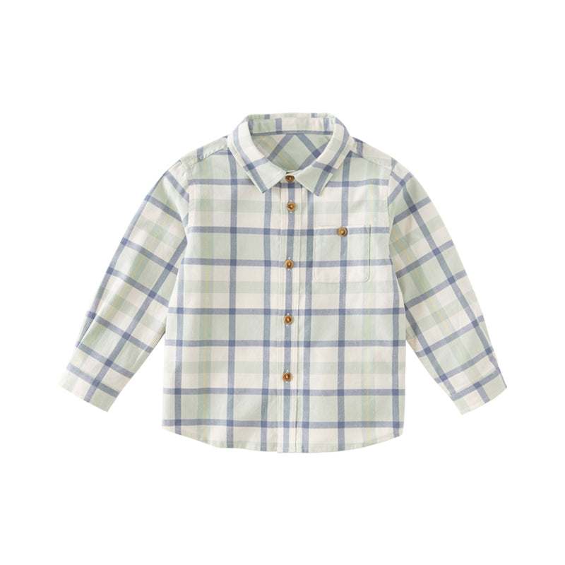 Dave&Bella Boys Spring Cotton Fashion Formal Plaid Shirt Top