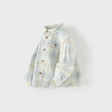 Dave&Bella Toddler Boys Mutiple Colors Cotton Fashion Classic Formal Plaid Shirt Top