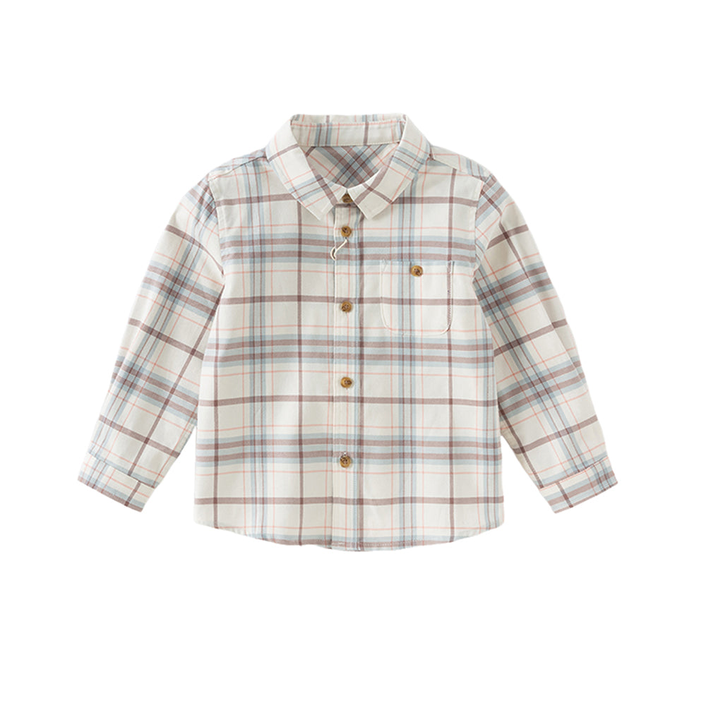 Dave&Bella Toddler Boys Cotton Fashion Formal Plaid Shirt Top