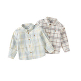 Dave&Bella Toddler Boys Mutiple Colors Cotton Fashion Classic Formal Plaid Shirt Top