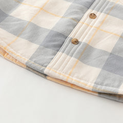 Dave&Bella Baby Boys Spring Pure Cotton Casual Plaid Top
