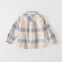 Dave&Bella Boys Spring Cotton Fashion Formal Plaid Shirt Top