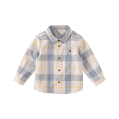 Dave&Bella Boys Spring Cotton Fashion Formal Plaid Shirt Top