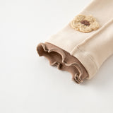 Dave&Bella Girls Lace Trim Cotton Leggings