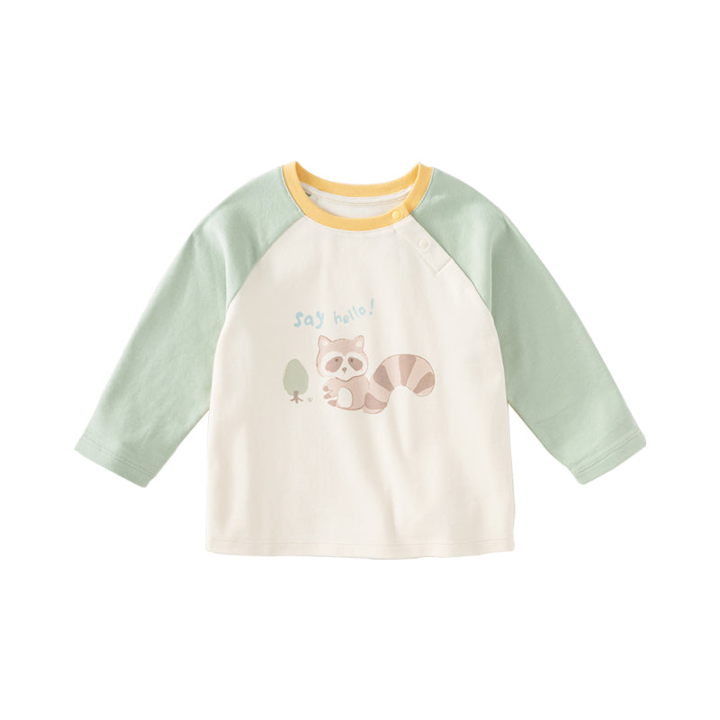 Dave&Bella Toddler Girls/Boys Cotton Long Sleeve Cartoon Print T-Shirts
