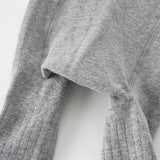 Dave&Bella Toddler Girls Beige/Grey Knit Flower Footed Tights Leggings