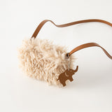 Dave&Bella Toddler/Kids Girls Fashion Camel Brown Soft Faux Shearling Handbags
