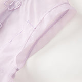 Dave&Bella Toddler Girls Purple Pink Sweet Chinese-style Mesh Two-pieces Dress