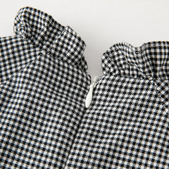 Dave&Bella Toddler Girls Autumn Breathable Black White Plaid A-line Dress