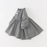 Dave&Bella Toddler Girls Turtle Breathable Classic Black White Plaid A-line Dress