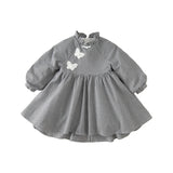 Dave&Bella Toddler Girls Turtle Breathable Classic Black White Plaid A-line Dress
