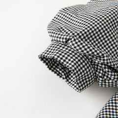 Dave&Bella Toddler Girls Autumn Breathable Black White Plaid A-line Dress