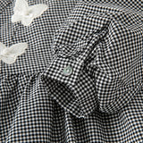 Dave&Bella Toddler Girls Turtle Breathable Classic Black White Plaid A-line Dress