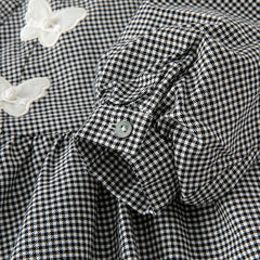 Dave&Bella Toddler Girls Autumn Breathable Black White Plaid A-line Dress