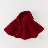 Dave&Bella Toddler Girls Red Shawl Outdoor Windproof Hooded Capes