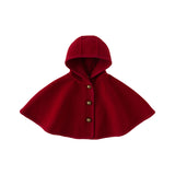 Dave&Bella Toddler Girls Red Shawl Outdoor Windproof Hooded Capes