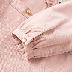 Dave&Bella Toddler Girls Autumn Sweet Cotton Grey Pink Corduroy A-line Dress