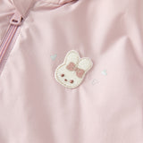 Dave&Bella Girls Toddler Sweet Purple Rabbit Ears Hooded Jacket(wallet bag)