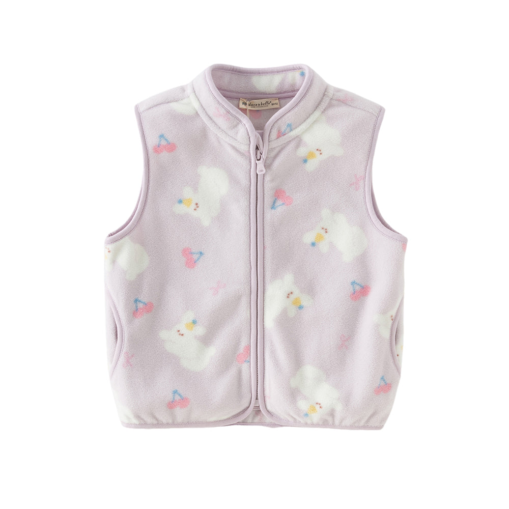 Dave&Bella Toddler Girls/Boys Soft Fleece Cartoon Print Vests