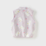 Dave&Bella Toddler Girls/Boys Soft Fleece Cartoon Print Vests