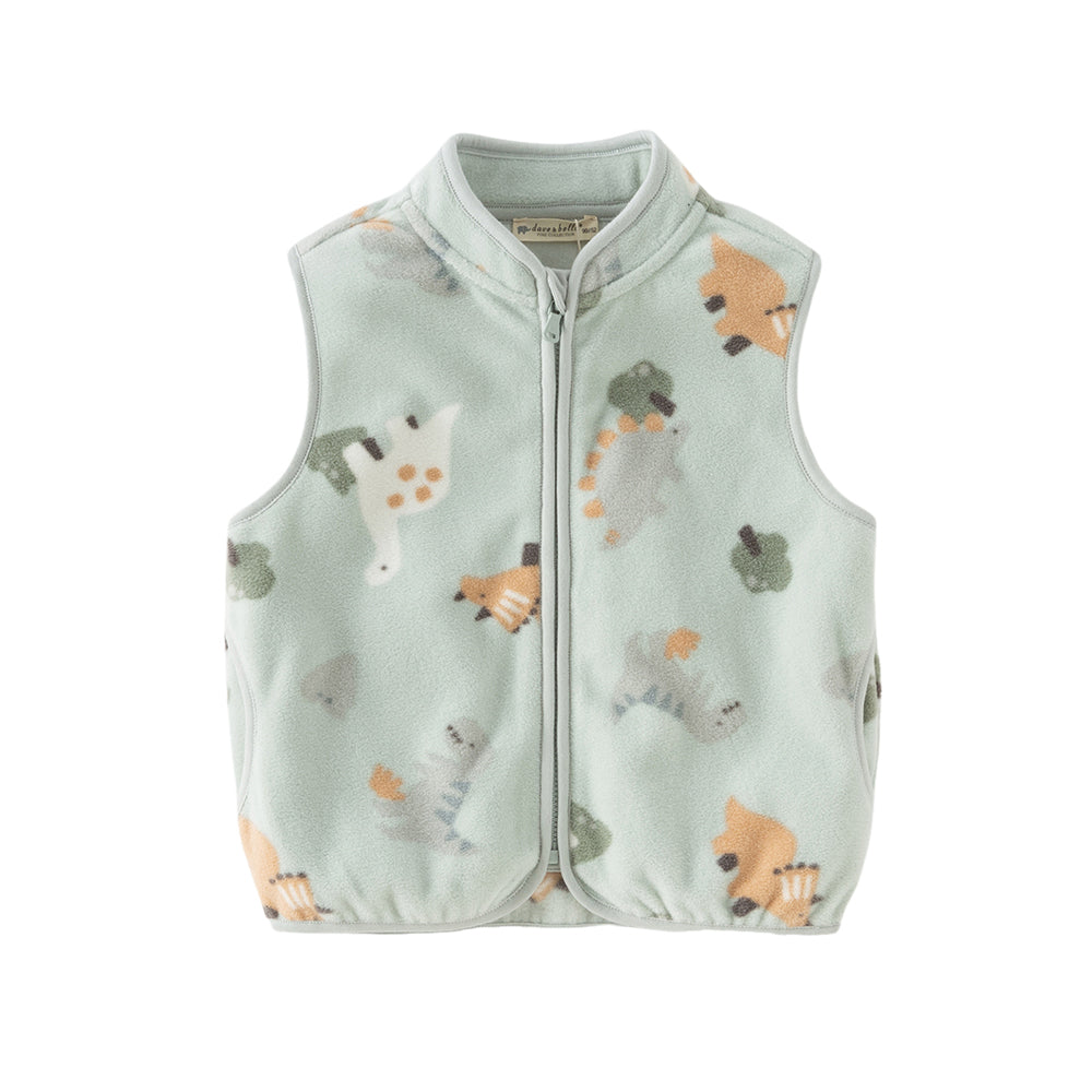 Dave&Bella Toddler Girls/Boys Soft Fleece Cartoon Print Vests
