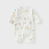 Dave&Bella Newborn/Baby Girls/Boys Playful Multi-print Indoor Breathable Cotton Rompers