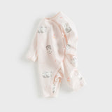 Dave&Bella Newborn/Baby Girls/Boys Playful Multi-print Indoor Breathable Cotton Rompers