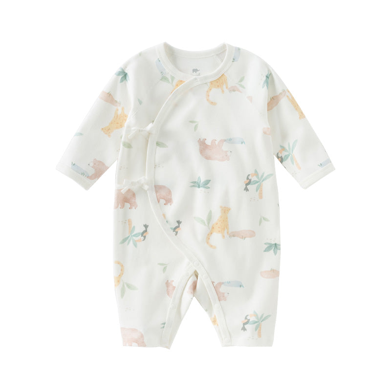 Dave&Bella Newborn/Baby Girls/Boys Playful Multi-print Indoor Breathable Cotton Rompers