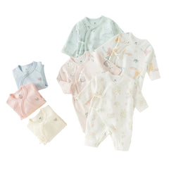 Dave&Bella Newborn/Baby Girls/Boys Playful Multi-print Indoor Breathable Cotton Rompers