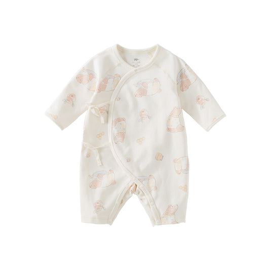 Dave&Bella Newborn/Baby Girls/Boys Playful Multi-print Indoor Breathable Cotton Rompers