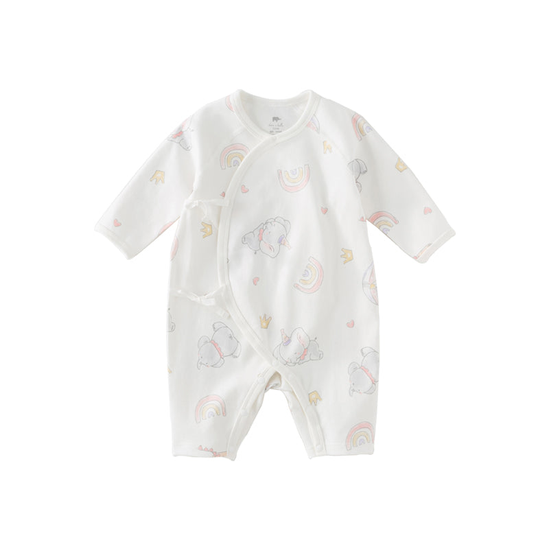 Dave&Bella Newborn/Baby Girls/Boys Playful Multi-print Indoor Breathable Cotton Rompers
