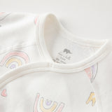 Dave&Bella Newborn/Baby Girls/Boys Playful Multi-print Indoor Breathable Cotton Rompers