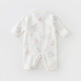 Dave&Bella Newborn/Baby Girls/Boys Playful Multi-print Indoor Breathable Cotton Rompers