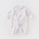 Dave&Bella Newborn/Baby Girls/Boys Playful Multi-print Indoor Breathable Cotton Rompers