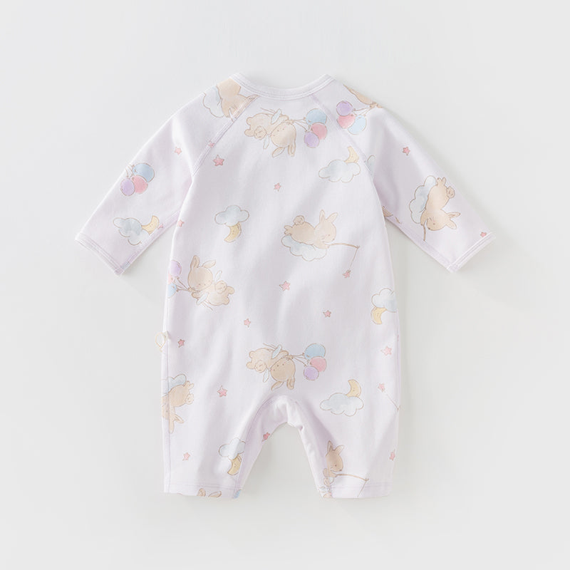 Dave&Bella Newborn/Baby Girls/Boys Playful Multi-print Indoor Breathable Cotton Rompers