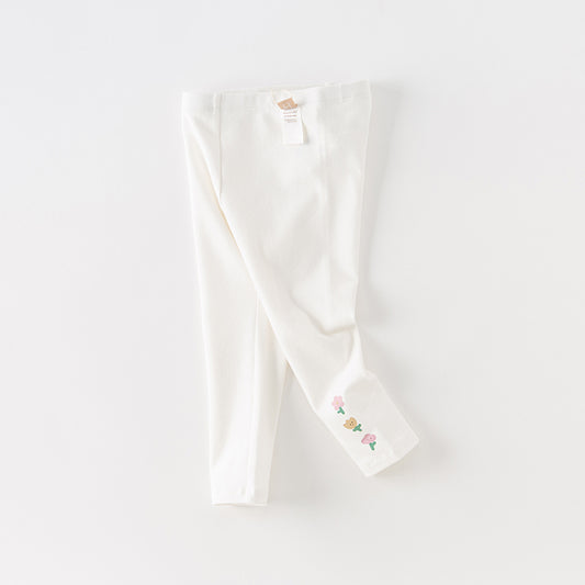 Dave&Bella Kids Girls Spring Casual Outdoor White Trousers