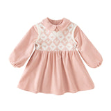 Dave&Bella Toddler Girls Cute Grey Pink Versatile A-line Dress