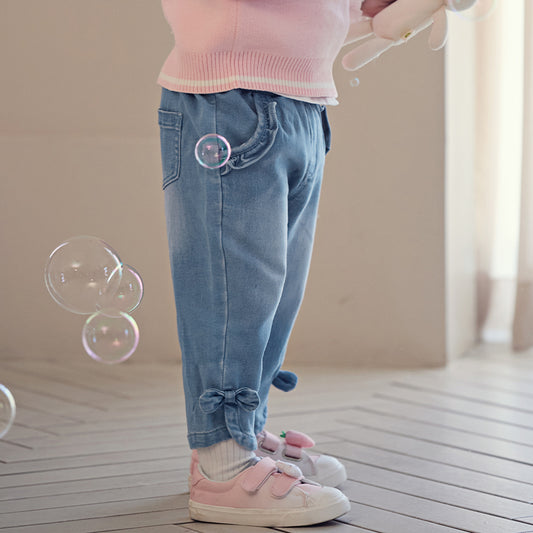 Dave&Bella Baby Girls Casual Cute Sweet Jeans Pants