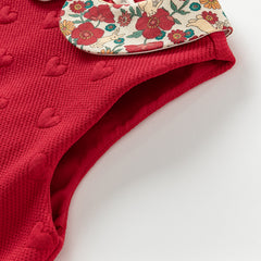 Dave&Bella Toddler Girls Autumn Adorable Festival Red Sleeveless Princess Tank Dress