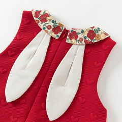 Dave&Bella Toddler Girls Autumn Adorable Festival Red Sleeveless Princess Tank Dress