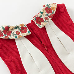 Dave&Bella Toddler Girls Autumn Adorable Festival Red Sleeveless Princess Tank Dress