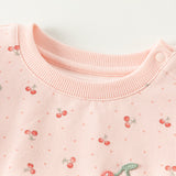 Dave&Bella Toddler Girls Adorable Pink Floral Printed Sweatshirt Tops
