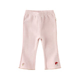 Dave&Bella Toddler Girls Pink/Dark Grey Soft Cotton Slim Fitting Pants