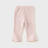 Dave&Bella Toddler Girls Pink/Dark Grey Soft Cotton Slim Fitting Pants